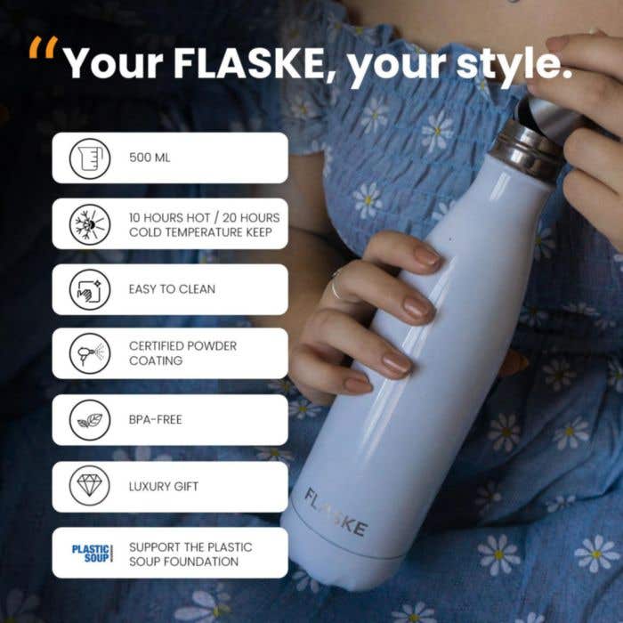 Dubbelwandige drinkfles Flaske Original Mono 500ml
