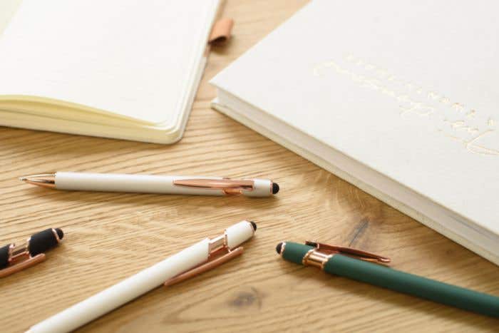 Stylo stylet Ruby Gold | Aluminium | Détails or rose