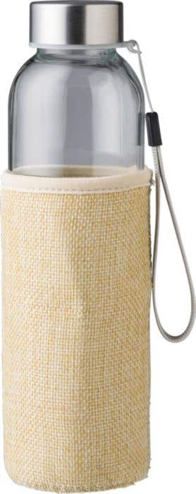 Gourde Kaydence | 500 ml | Verre | Bouchon inox | Housse en jute