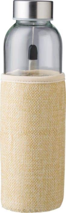 Drinkfles Kaydence | 500 ml | Glas | RVS dop | Jute hoes