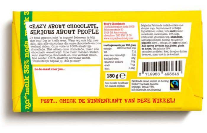 Barre de chocolat Lait Nougat (180g) Satisfait de vous