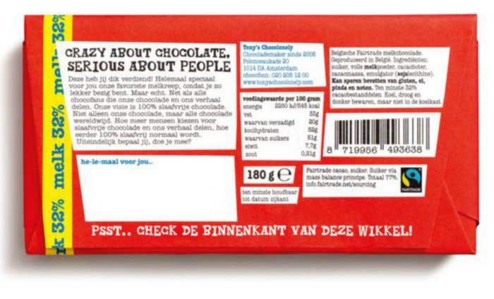 Chocoladereep Melk (180g) Bedankt