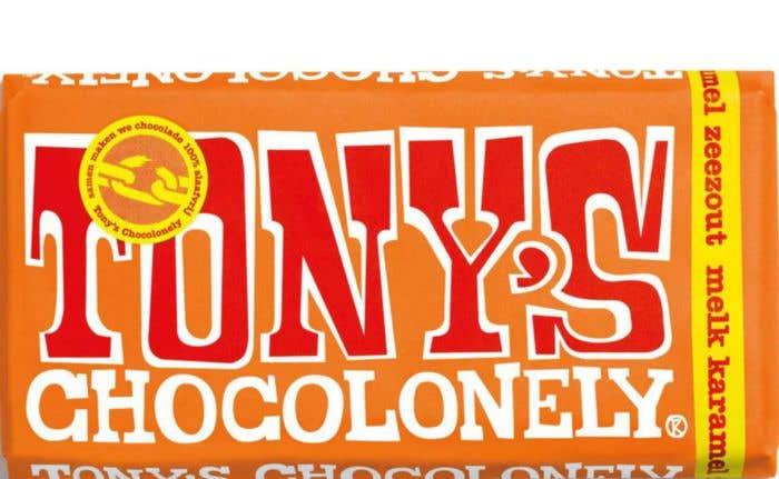 Barre de chocolat Lait Caramel Sel de mer (180g) Tony's Chocolonely