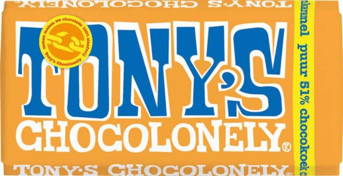Barre de chocolat Noir Choco Caramel au citron (180g) Tony's Chocolonely