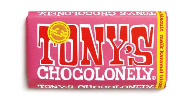 Chocoladereep Melk Karamelbiscuit (180g) Tony's Chocolonely