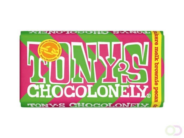 Chocoladereep Donkere Melk Brownie Pecan (180g) Tony's Chocolonely