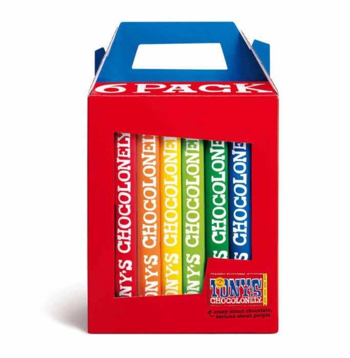 Boîte cadeau Chocolat 6-pack Classic Arc-en-ciel (6x 180g) Tony's Chocolonely