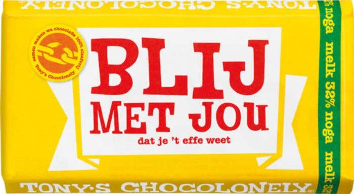 Chocoladereep Melk Noga (180g) Blij met jou