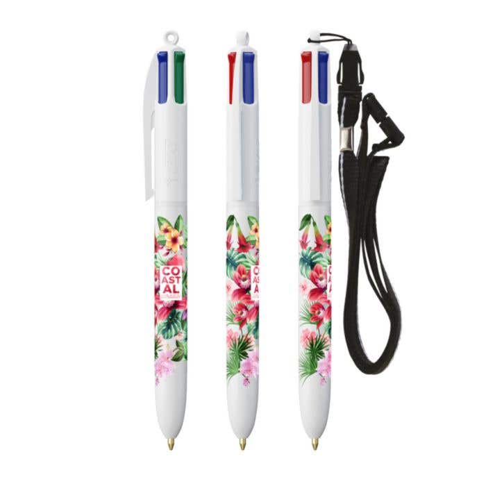 Balpen BIC 4-Colour + lanyard