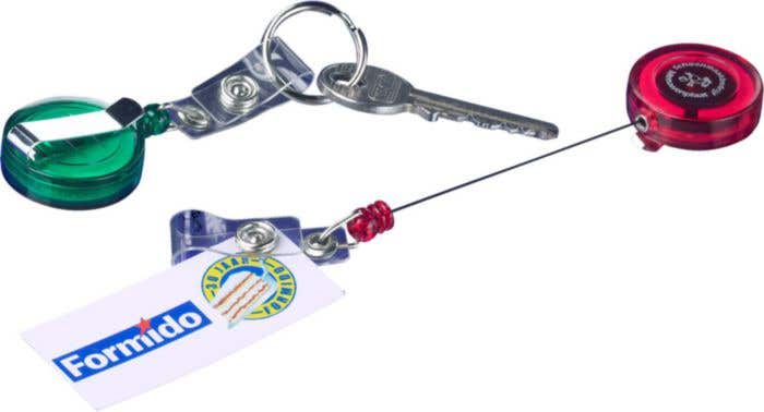 Pashouder Snowbadge | Trekkoord | Metalen clip