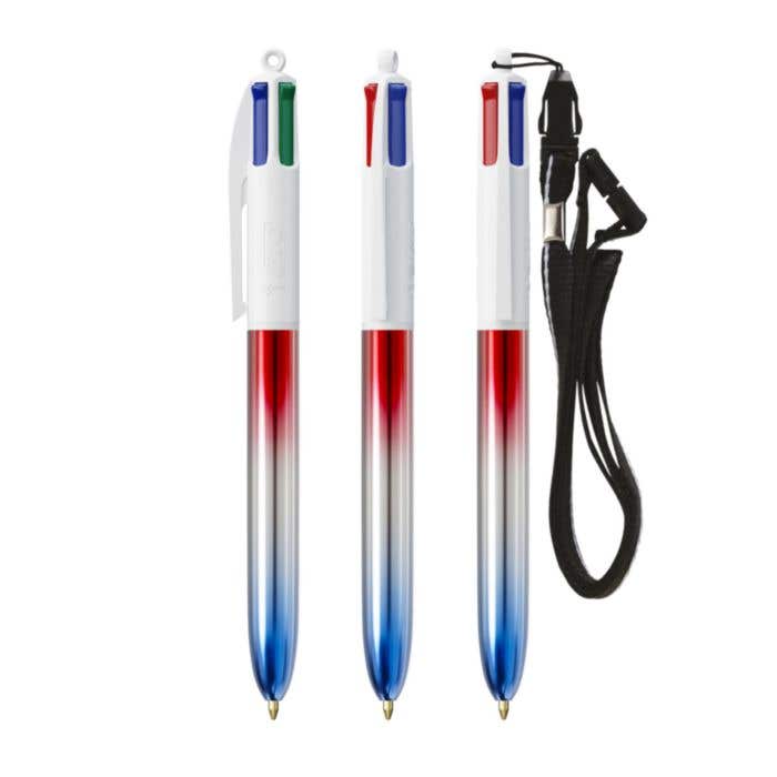 Stylo BIC® 4 Colours® Flags Collection + lanyard