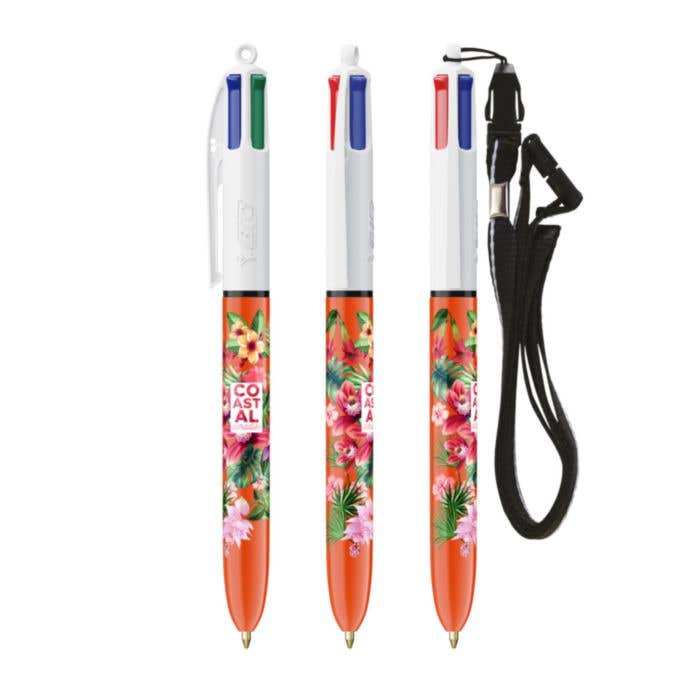 Stylo BIC 4-Colour Fine + Lanyard