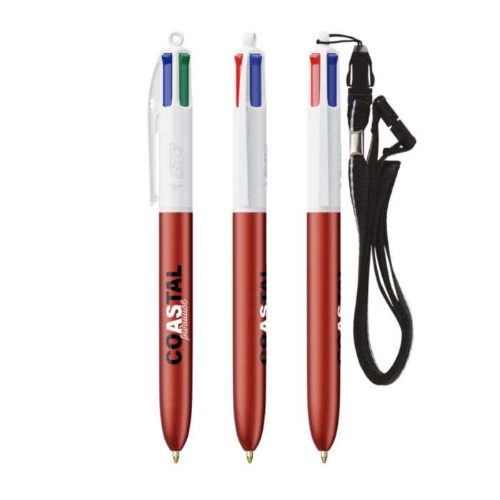 Stylo BIC 4-Colour Glacé + Lanyard