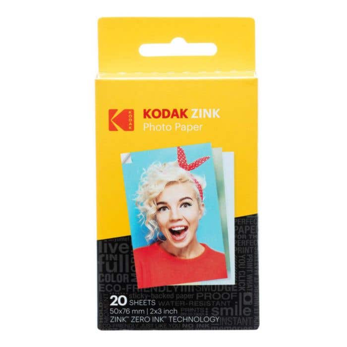 Papier photo Kodak Zink 2x3" Pack 20 pcs