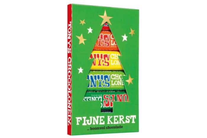 Chocolade repen Kerst Proeverijtje Kerstboom (6x 50g) Tony's Chocolonely