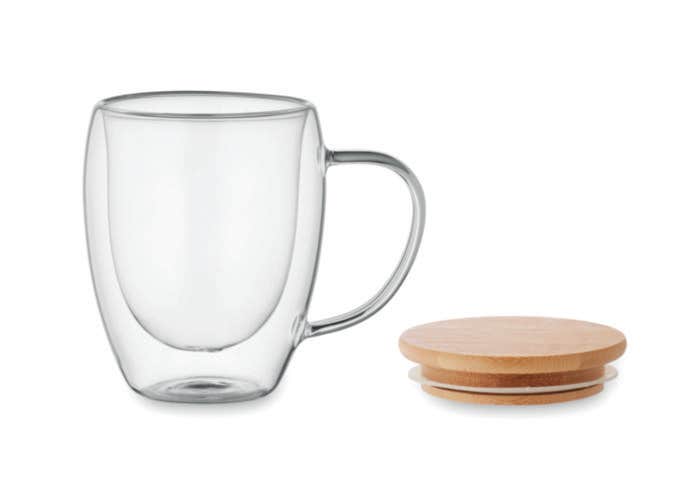 Dubbelwandige glazen mok Tiral 250 ml