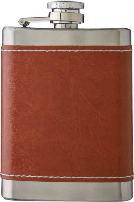 Heupfles Cedric | 100 ml | RVS | Kunstleren omhulsel