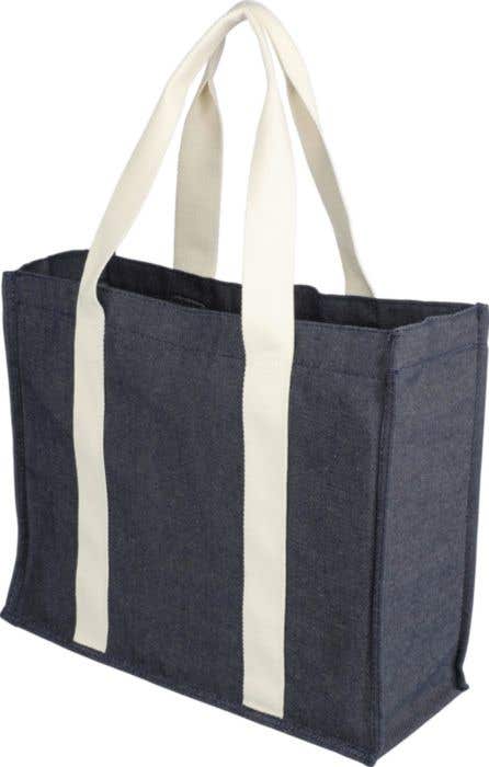 Boodschappentas Denim Gretchen | 19 L | Drukknoopsluiting | Witte details