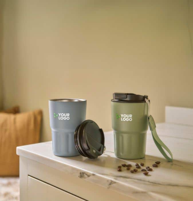 Mug de voyage Louisa | 320 ml | Inox | Double paroi | Dragonne