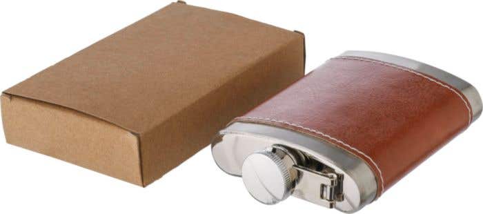 Flasque Cedric | 100 ml | Inox | Revêtement simili cuir