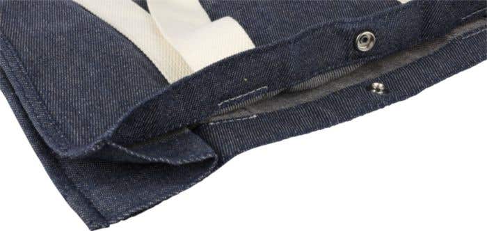 Boodschappentas Denim Gretchen | 19 L | Drukknoopsluiting | Witte details