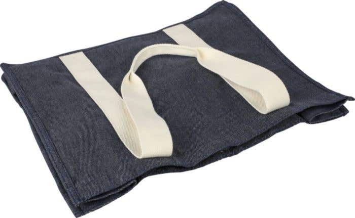 Boodschappentas Denim Gretchen | 19 L | Drukknoopsluiting | Witte details