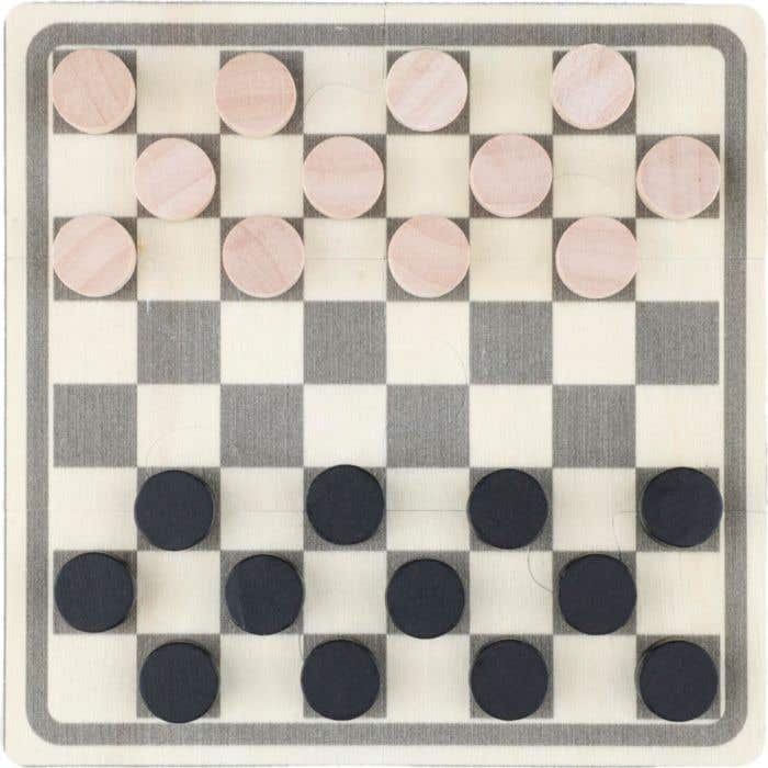 Jeu d'échecs et de dames Hank | Bois | Dans une pochette en coton