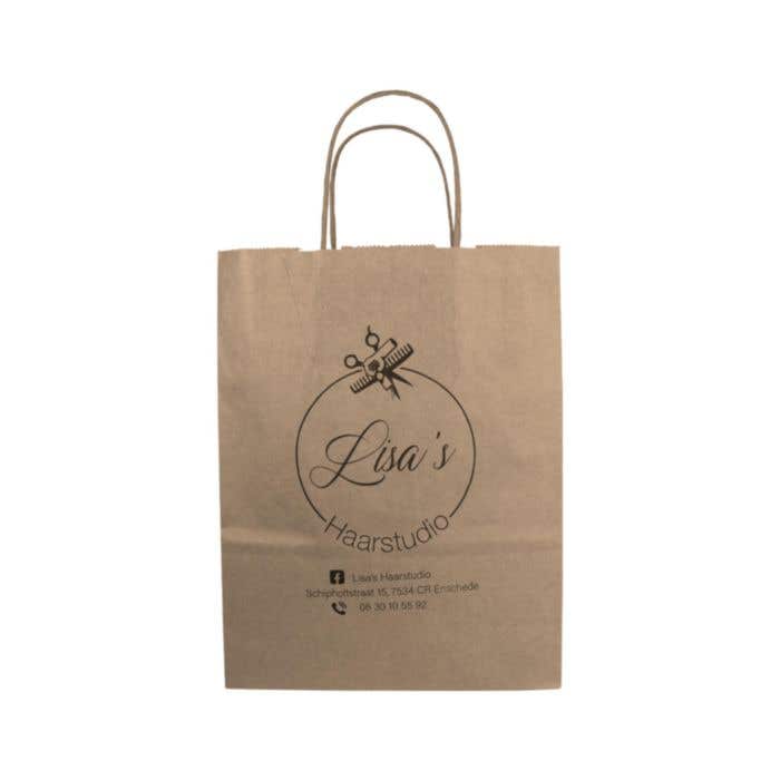 Papieren draagtas met gedraaide handvatten S (B5) 18x8x22