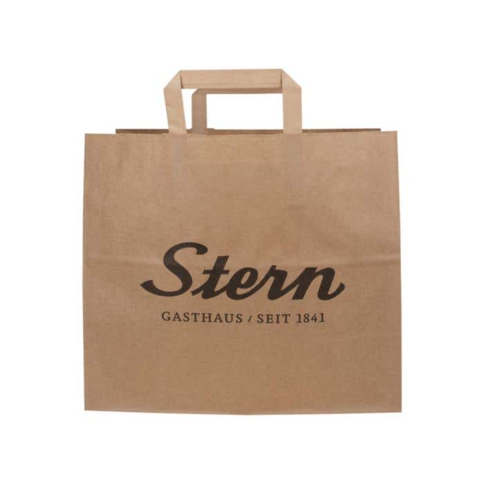 Papieren snacktas met gevouwen handvatten L (B4) 26x17x26