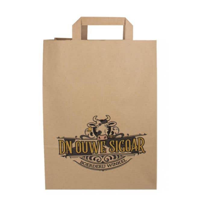 Papieren draagtas met gevouwen handvatten L (B4) 26x11x34