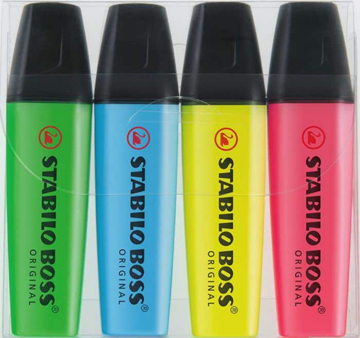 Markeerstiften set STABILO BOSS ORIGINAL 4