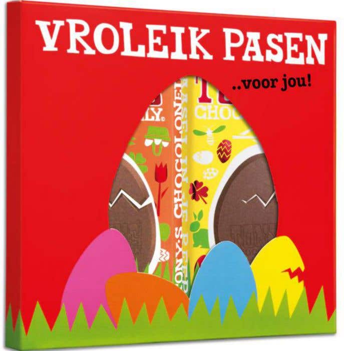 Chocolade Geschenkdoos Duopack Pasen (2x 180g) Blei Ei Tony's Chocolonely