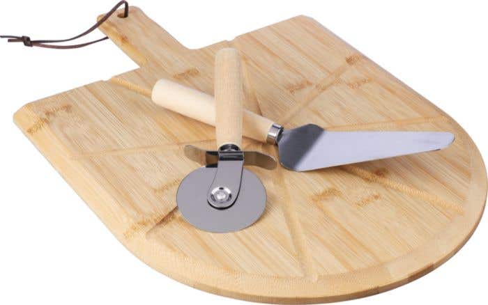 Planche à pizza Vale | Bambou | Avec roulette et spatule