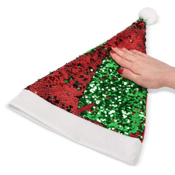 Bonnet de Noël à paillettes bicolores