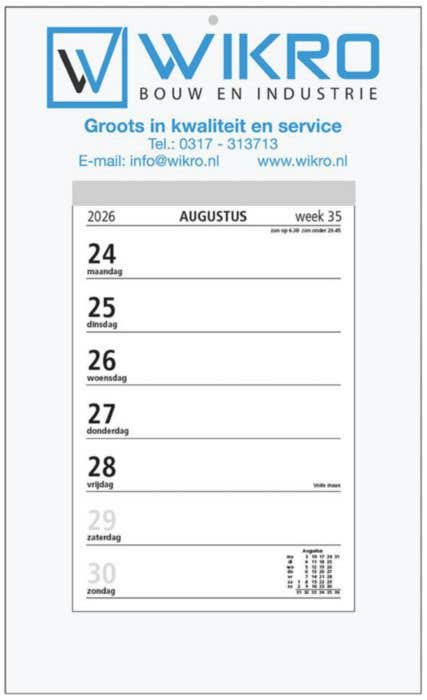 Weekblokkalender Full Colour