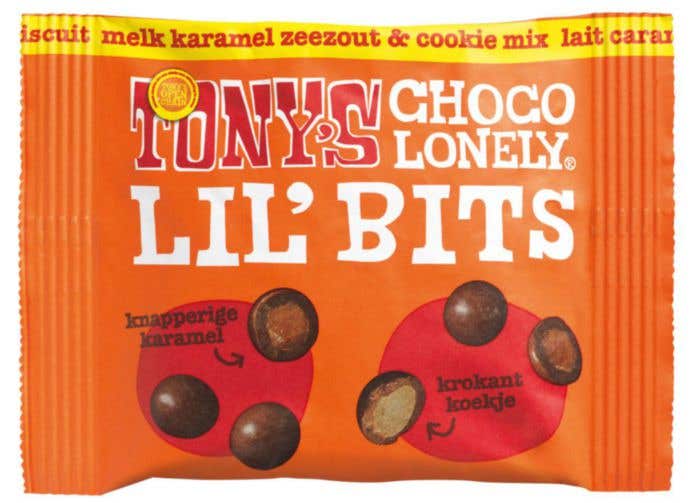 Tony's Chocolonely Lil'Bits Melk Karamel Zeezout Biscuit (40 g)