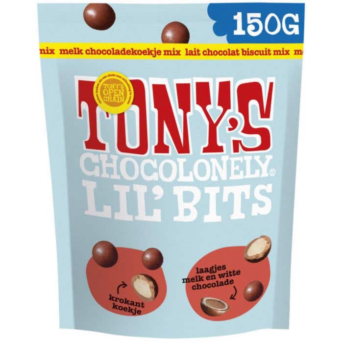 Tony's Chocolonely Lil'Bits  Melk & Wit Chocoladekoekje mix (150 g)