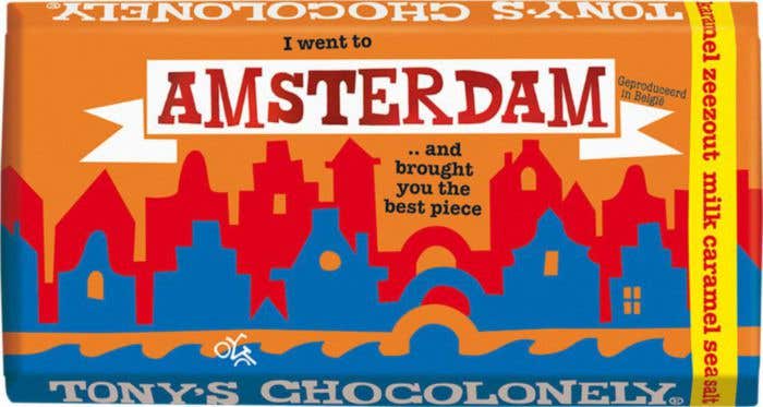 Barre de chocolat Tony's Chocolonely 'Amsterdam Reep' Lait Caramel Sel de mer (180 g)