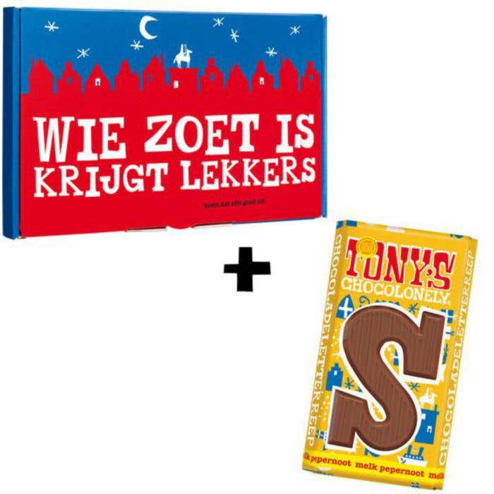 Giftbox Sint Tony's Chocolonely 180 g (Melk pepernoot)
