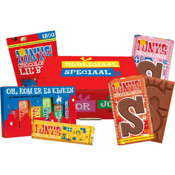 Geschenkdoos Sint chocolade pakket Tony's Chocolonely