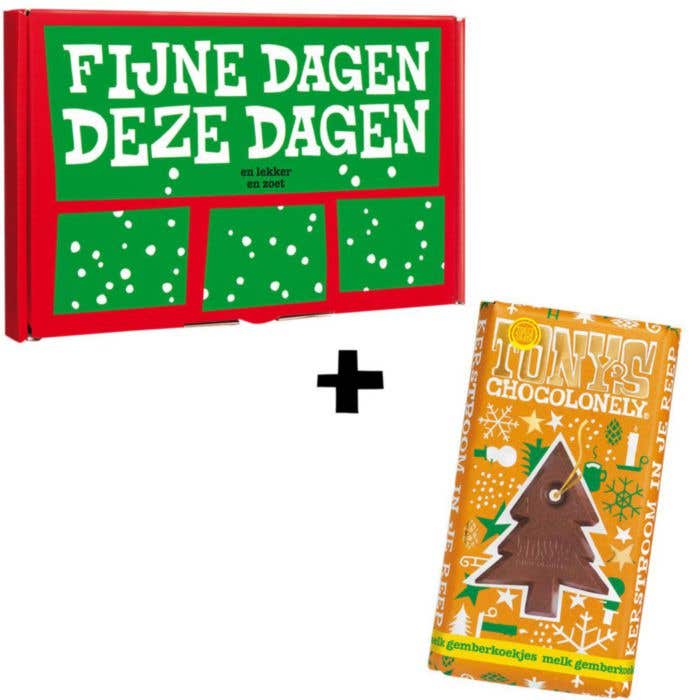 Giftbox Kerst Tony's Chocolonely 180 g (Melk gemberkoekje)