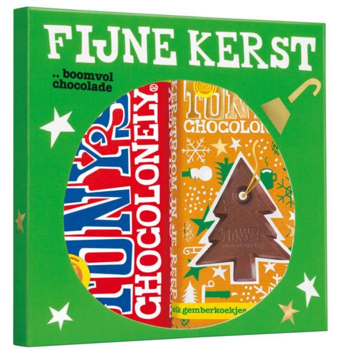Geschenkdoos Kerst Duo Holiday (2x 180 g) Tony's Chocolonely (Melk - Melk gemberkoekje)