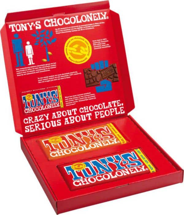 Geschenkdoos Kerst Duo Holiday (2x 180 g) Tony's Chocolonely (Melk - Melk karamel zeezout)