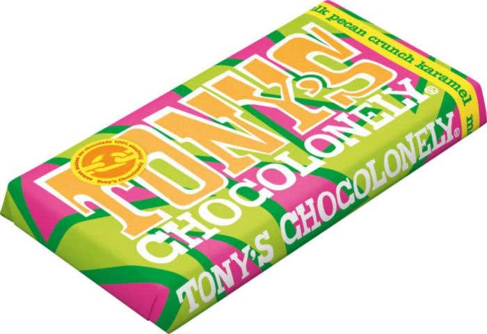 Chocoladereep Tony's Chocolonely Melk Pecan Crunch Karamel (180 g)