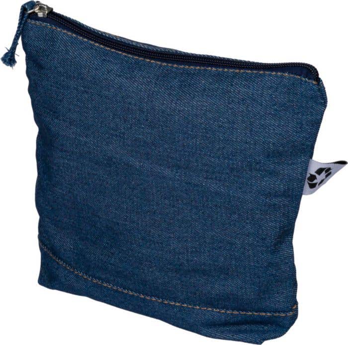 Toilettas Denim Peony | 1,8 L | Gerecycleerd denim | Ritssluiting