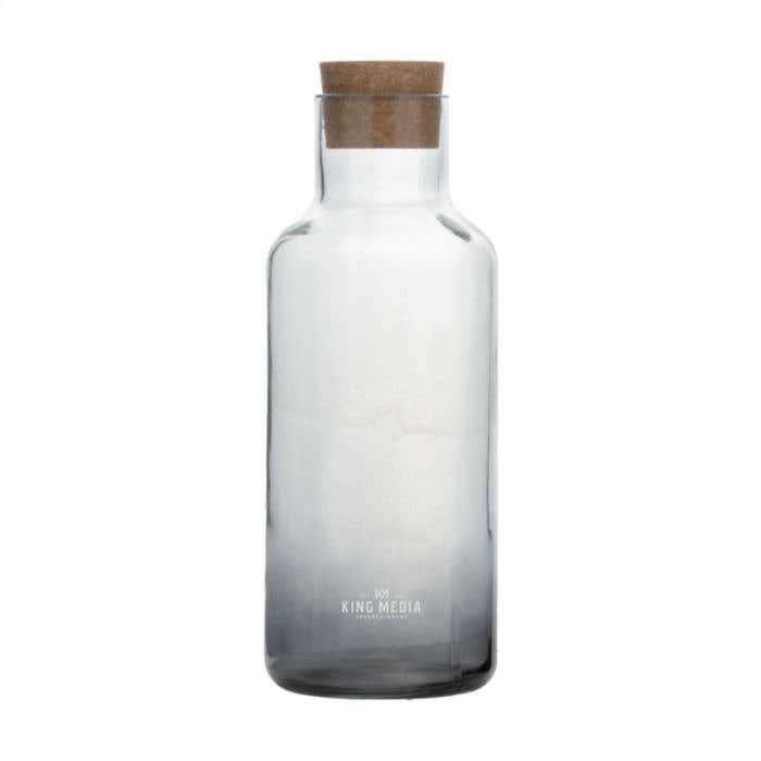Carafe en verre | Verre fumé | Bouchon en liège | 1,25 l
