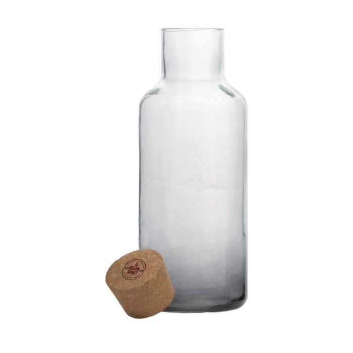 Carafe en verre | Verre fumé | Bouchon en liège | 1,25 l