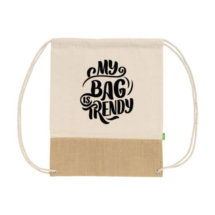 Sac à dos | Coton organique | 8 l | Détails en jute