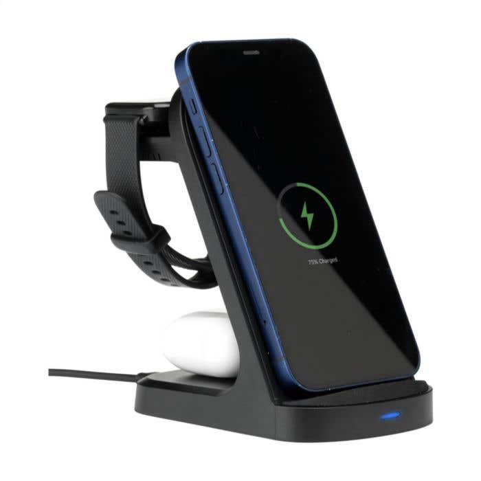 Chargeur 3-en-1 | Recyclé | 15W | Sans fil