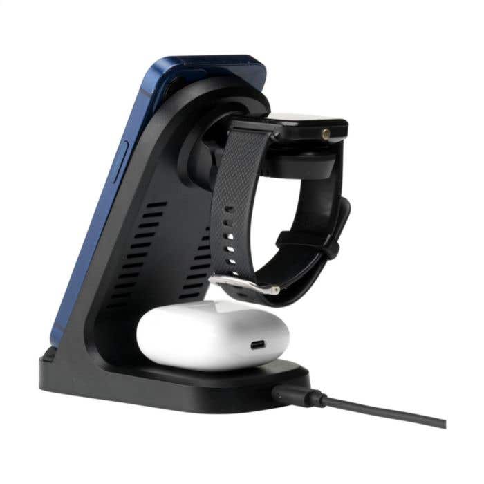 Chargeur 3-en-1 | Recyclé | 15W | Sans fil